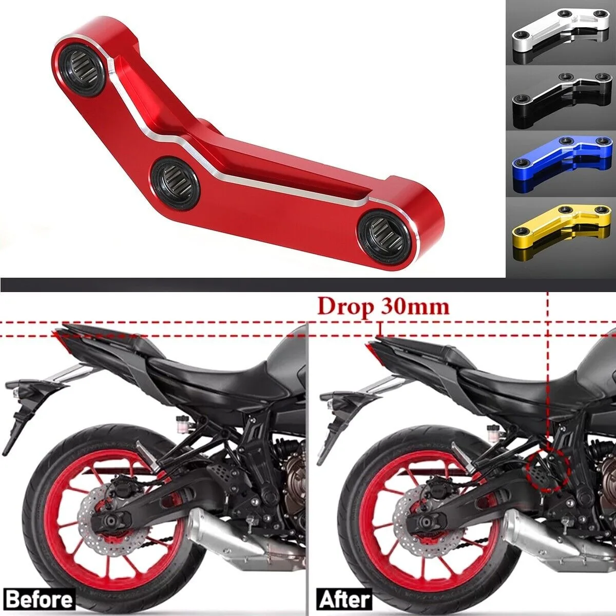 Adjustable Rear Cushion Lever Suspension Link kit  For YAMAHA MT07 XSR700 FZ07 R7 2014-2025 YZFR7 XSR 700 MT-07