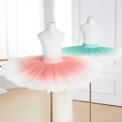 Girls Professional Tutu Skirts Children Kids Puffy Tulle Performance Ballet Costume Party Princess 5 Layers Dance Skirt