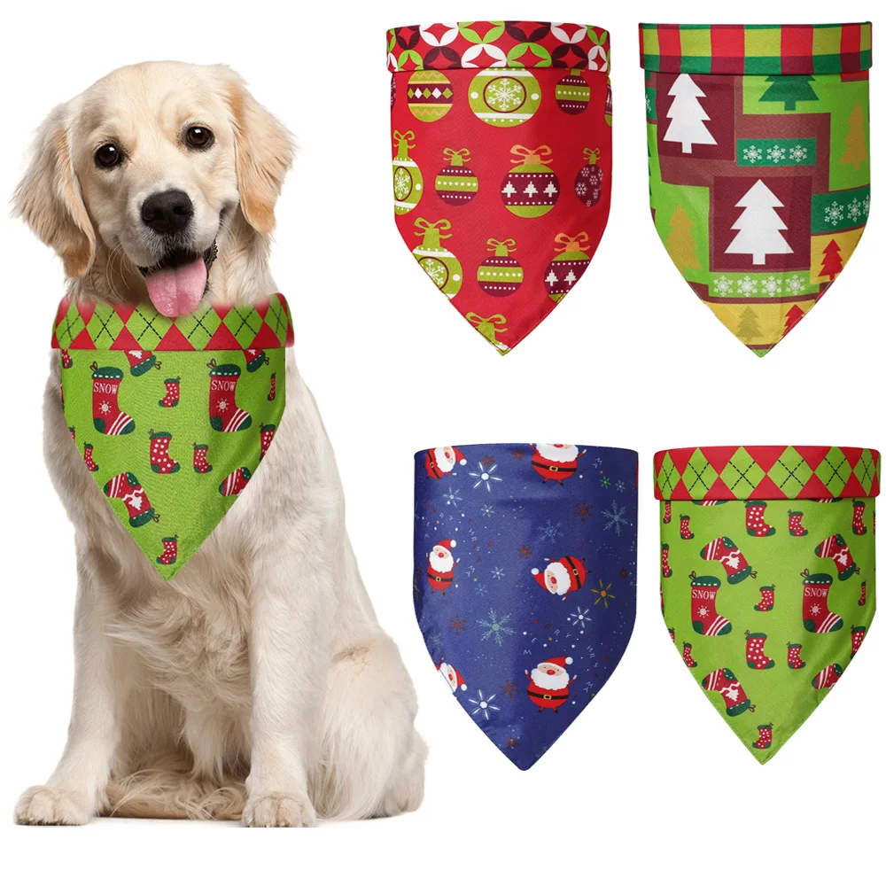 Sucado Dog Bandana Christmas Classic Pattern Pets Scarf Triangle Bibs Kerchief Costume Suitable for Small Medium Large Dogs