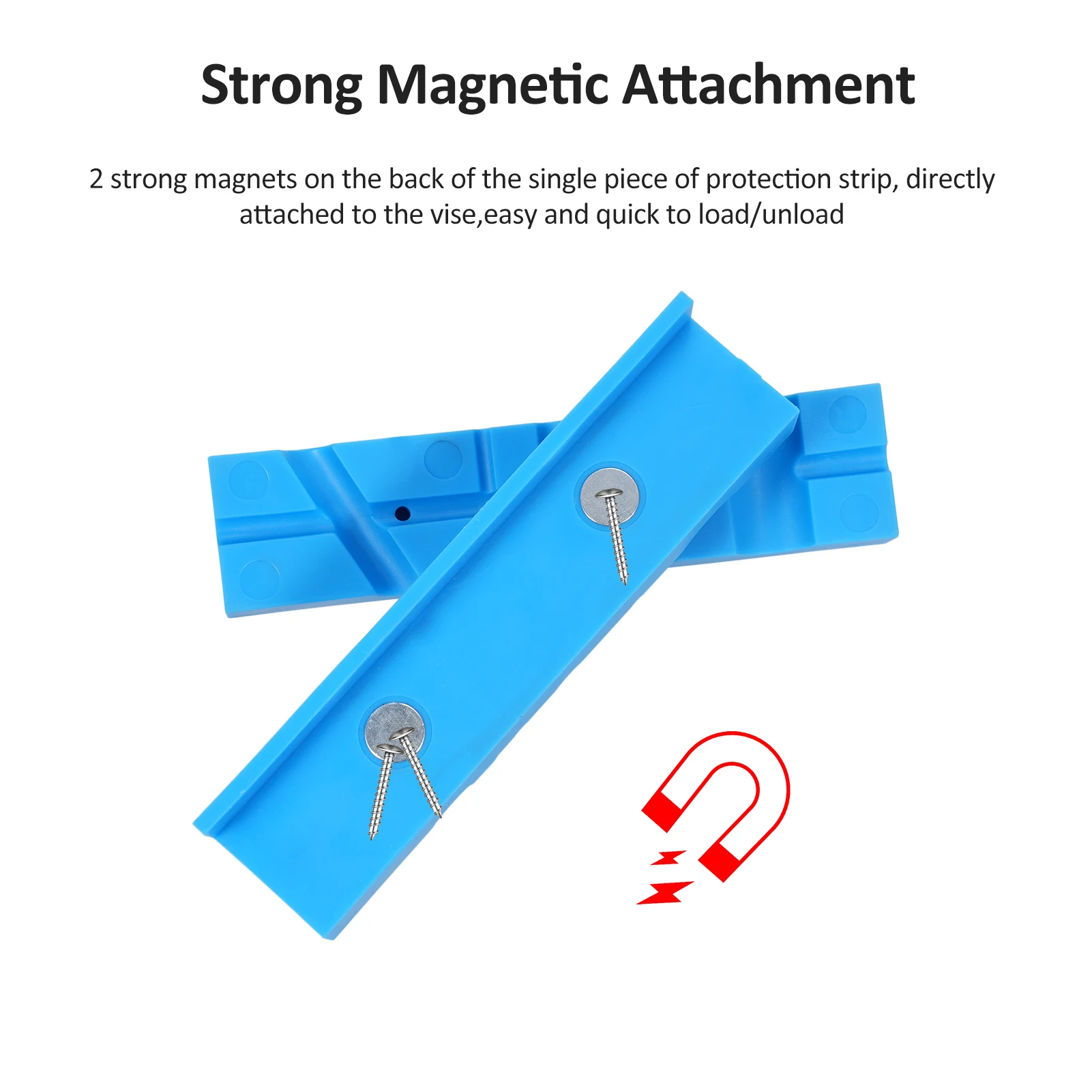 2Pcs Magnetic Protection Strip for Vise Jaws Anti-Skid Pads for Vise Jaws Soft Jaws Bench Vise Strongly Magnetic Vise Jaw Pads