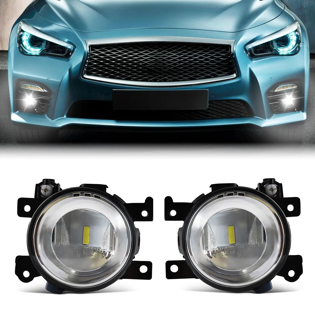 

Светодиодные противотуманные фары для Infiniti Q50 2014-2018 QX60 QX80 Q70/Q70L/Q70 2014-2018 Противотуманные фары дальнего света 261504GA0A 261554GA0A