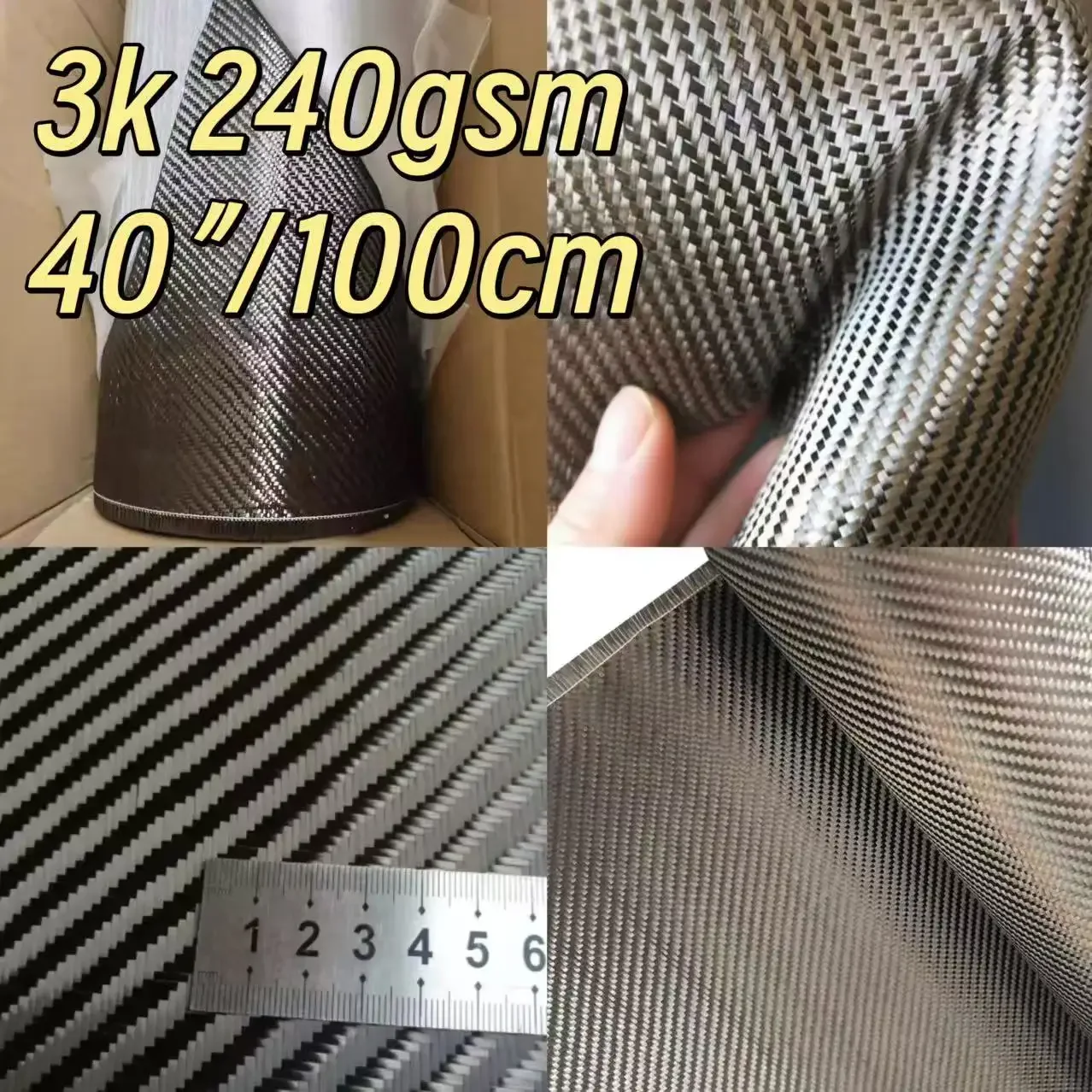 [Grade A+]3K 240gsm Real Carbon Fiber Cloth Carbon Fabric 2x2 twill 40