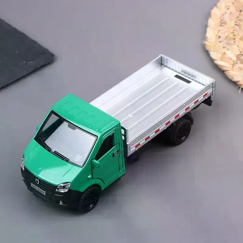 1/36 Scale Alloy Pullback Three-door Truck, Stylish Design, Can Carry Cargo Boy's Toy Die-cast Metal Kids Toy Transport Truck