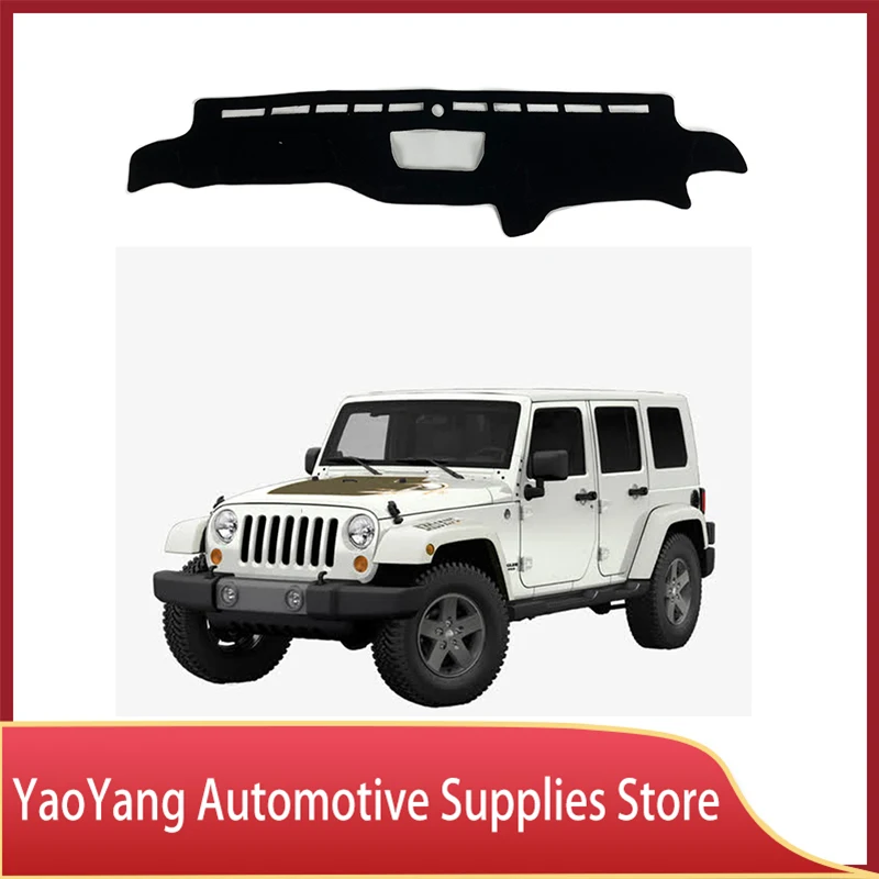 

Custom Fit for JEEP Wrangler 2007-2010 Dashboard Cover Mat Dash Mat Flannel Nonslip Dash Cover Sunshade Glare UV Rays Protector