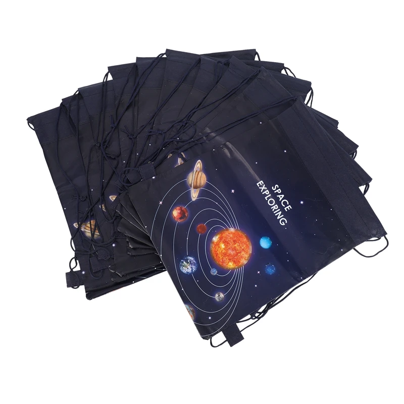 宇宙惑星-子供のためのパーティーギフトバッグ,10個,不織布,ベビーシャワー,キャンディーバックパック,誕生日パーティー