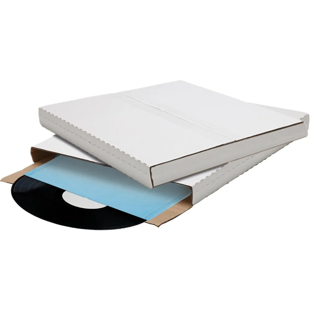 100 عبوة من صناديق بريد التسجيل القوية 7.5 × 7.5 × 1 - ارتفاع قابل للتعديل لسجلات البريد 45 دورة في الدقيقة، مثالي لعشاق الفينيل