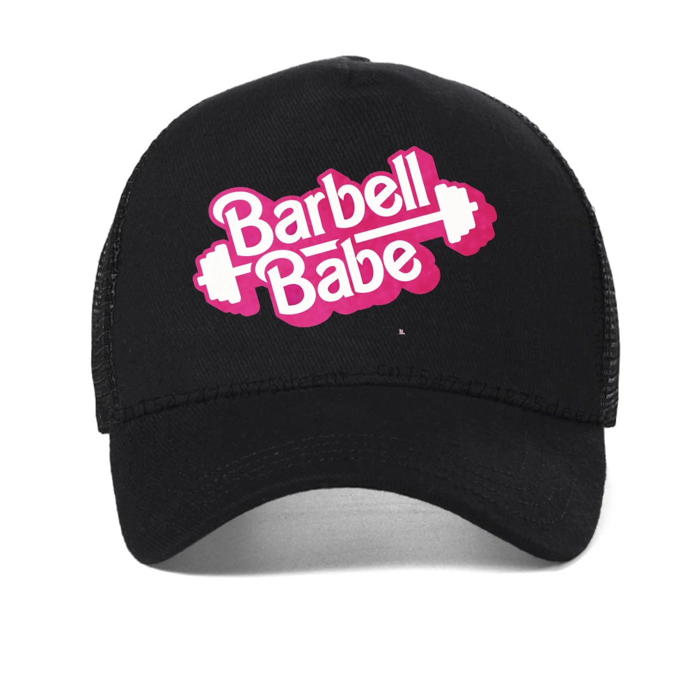 

barbell babe Pink Gym Men's baseball cap Vintage Style fashion snapback hat Breathable sun caps adjustable mesh Trucker hats