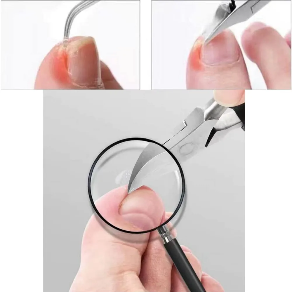 Obcinacz do paznokci, wytrzymały zestaw narzędzi podiaktycznych do wrastających paznokci, zestaw kosmetyczny do pedicure ze stali nierdzewnej z długą rączką do wrastających i trudno dostępnych paznokci.