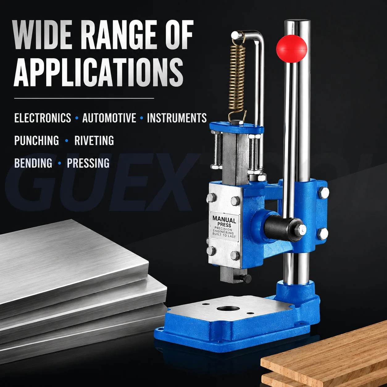 JM-32 Precision Manual Press Machine Hand Lever Punch Press Riveting Stamping Bending Arbor Press Square Head Round Head