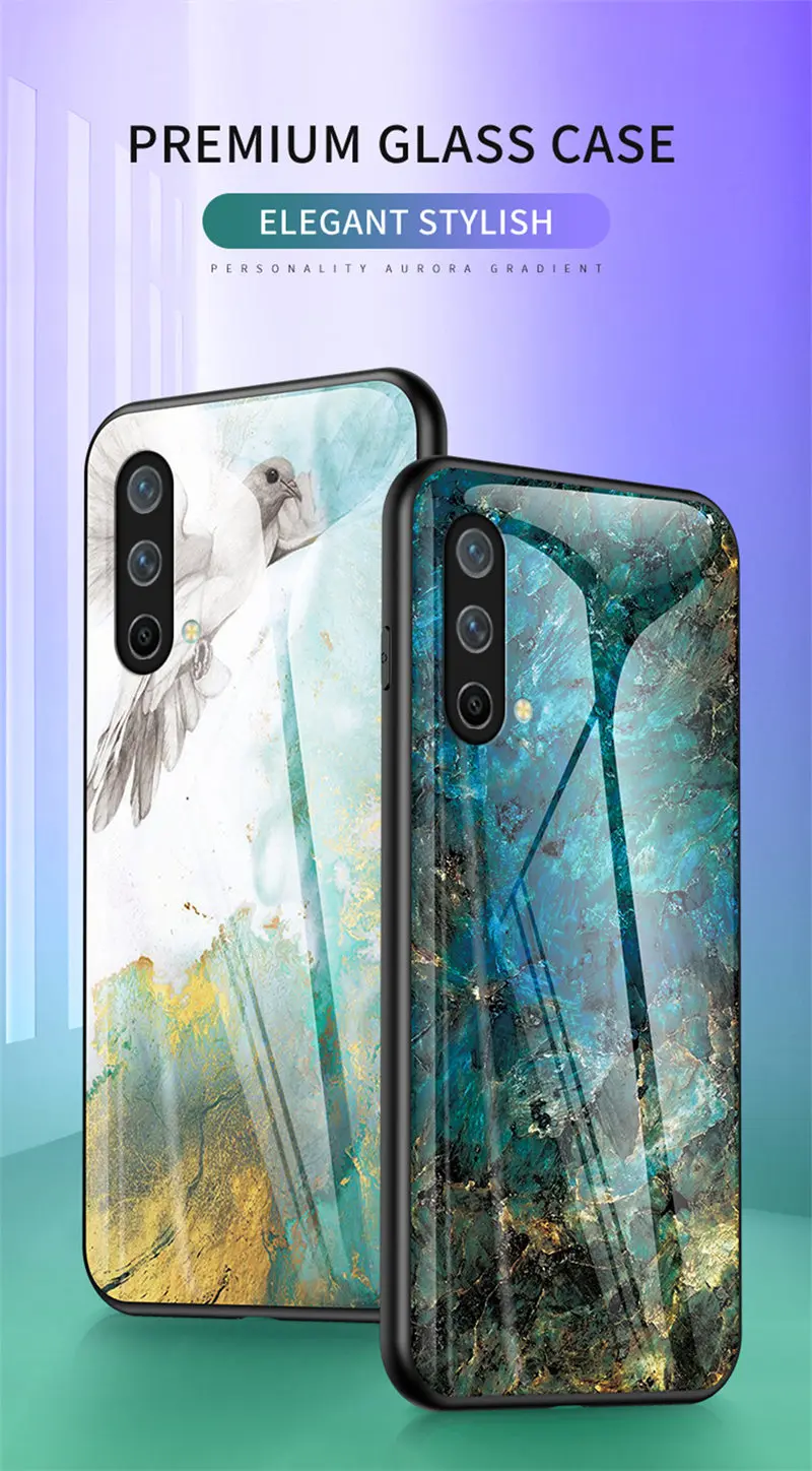 Oneplus Nord CE 5G EB2101 EB2103 Case Marble Tempered Glass Back Cover Shockproof Phone Case Soft Bumper for One Plus NordCE 5G