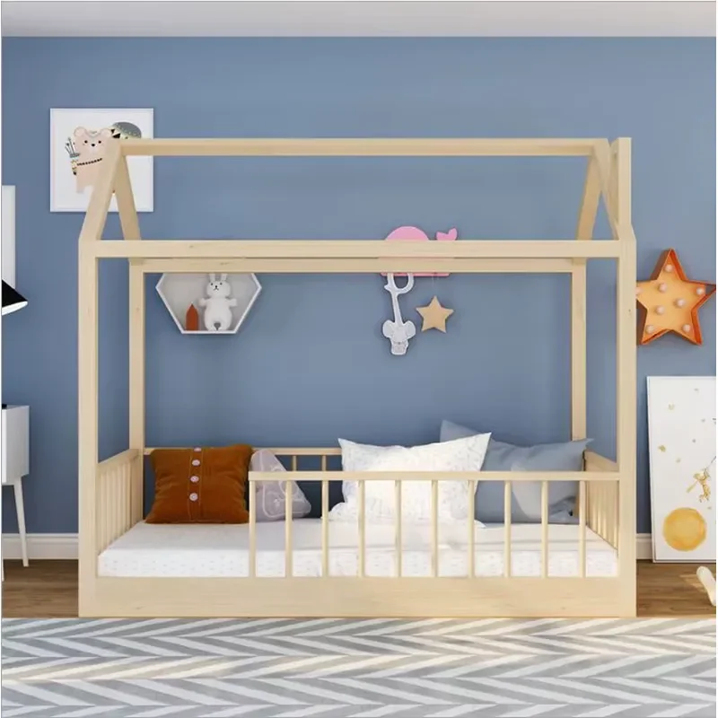 Castle Tree House Bed for Kids Solid Wood Childrens Bed Creative Small Apartment Furniture