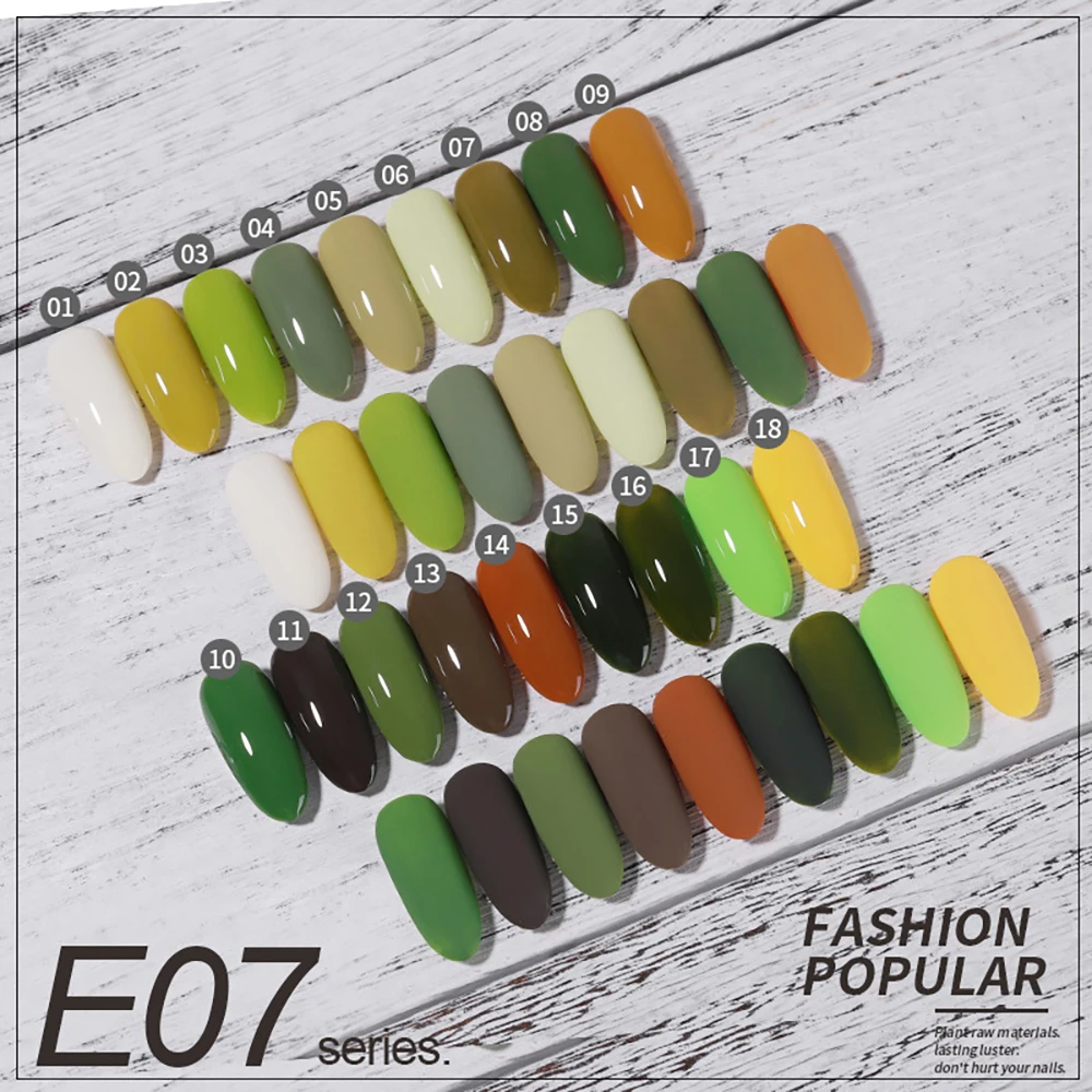 Vendeeni 18 colori serie verde smalto gel semi permanente UV LED Soak Off smalto gel lacca gel di colore puro per nail art