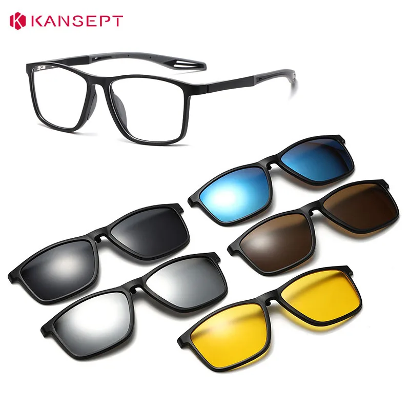KANSEPT Neue magnetische Clip-On-Sonnenbrille für Herren, Nachtsicht, Anti-Blaulicht-Lesebrille, Damen, verschreibungspflichtig