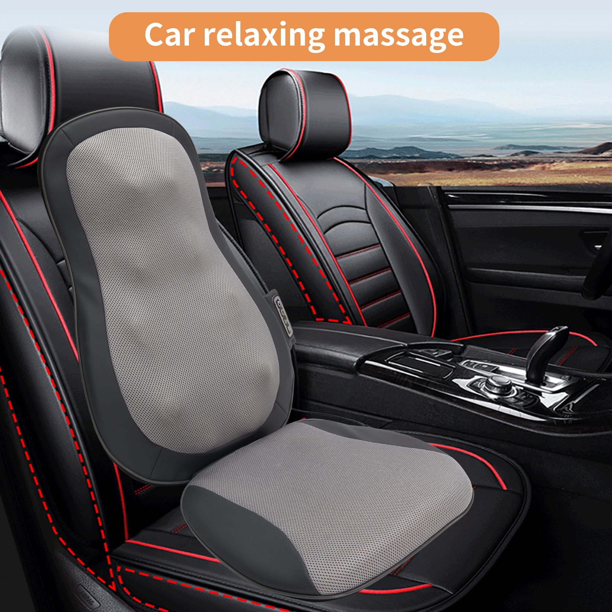 Car Massage Cushion Fast Shipment  Electric Heating Kneading Shiatsu Thai Massage Back Waist Massager 3D design Kneading Heads