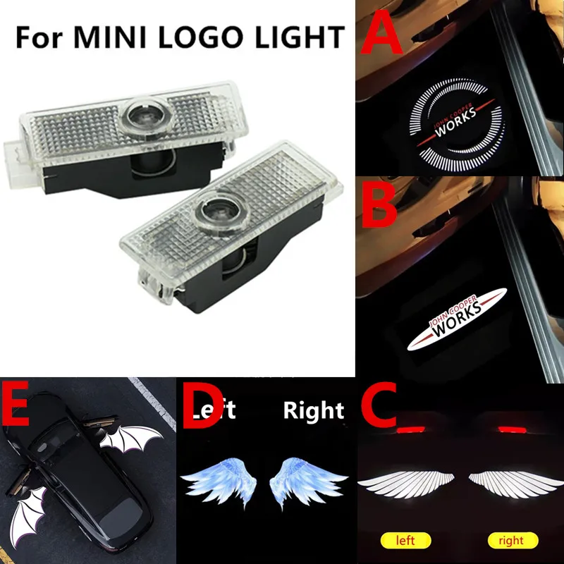 Car Projector Door Emblem LED Lights For MINI Works R50 R52 R53 R56 R57 R58 Countryman R60 F55 F56 R5 R53 JCW Accessories