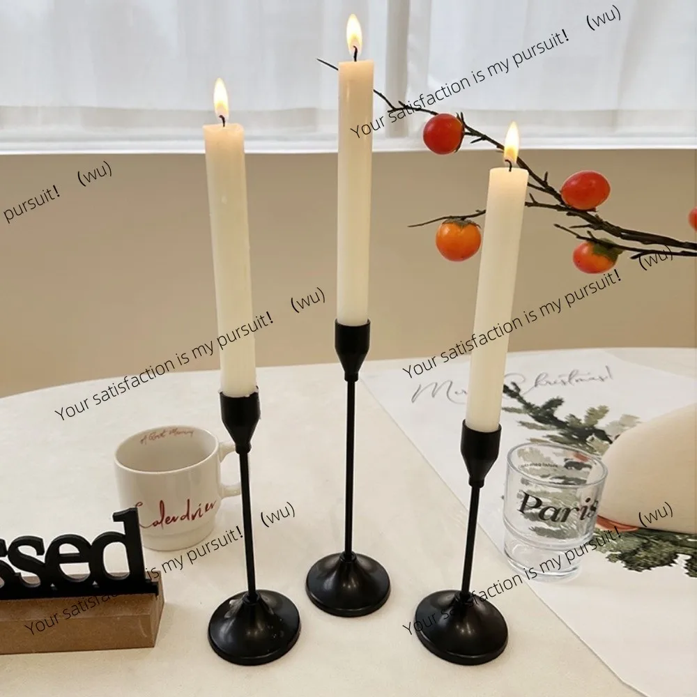 3-Piece set, minimalist retro style desktop candlestick, exquisite home and hotel decoration candlestick holder, metal