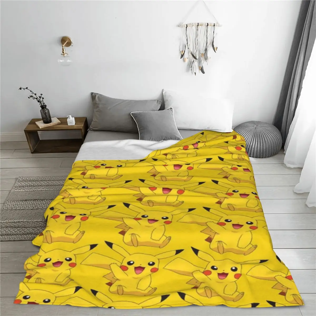 مخصص P-Pikachus الكرتون بطانية دافئة الصوف لينة الفانيلا رمي البطانيات لغرفة النوم أريكة السفر ربيع الخريف