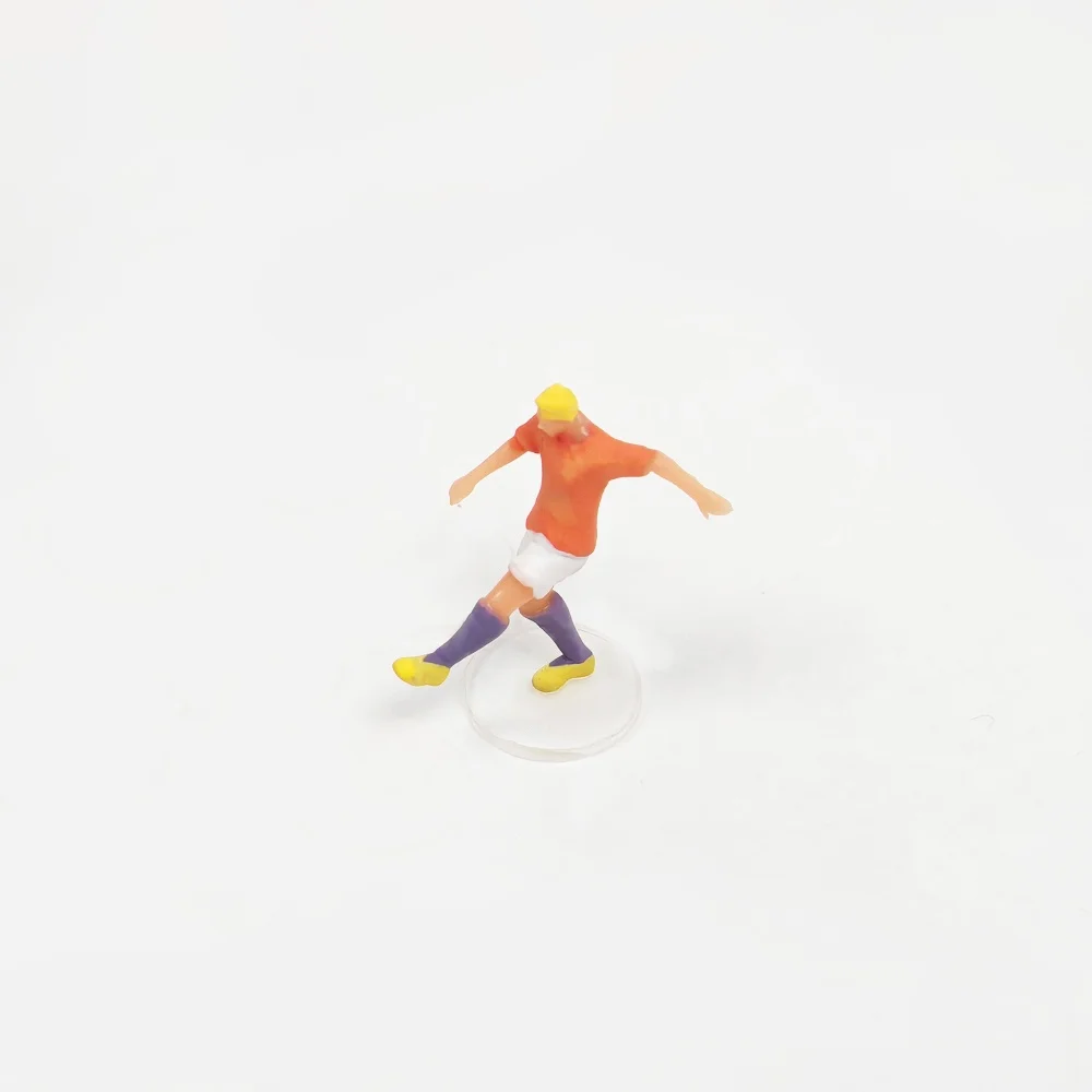 HO Scale Miniature Soccer Figures 1/87 Football Player Model 6pcs Set for Diorama Sand Table Street Layout Decor