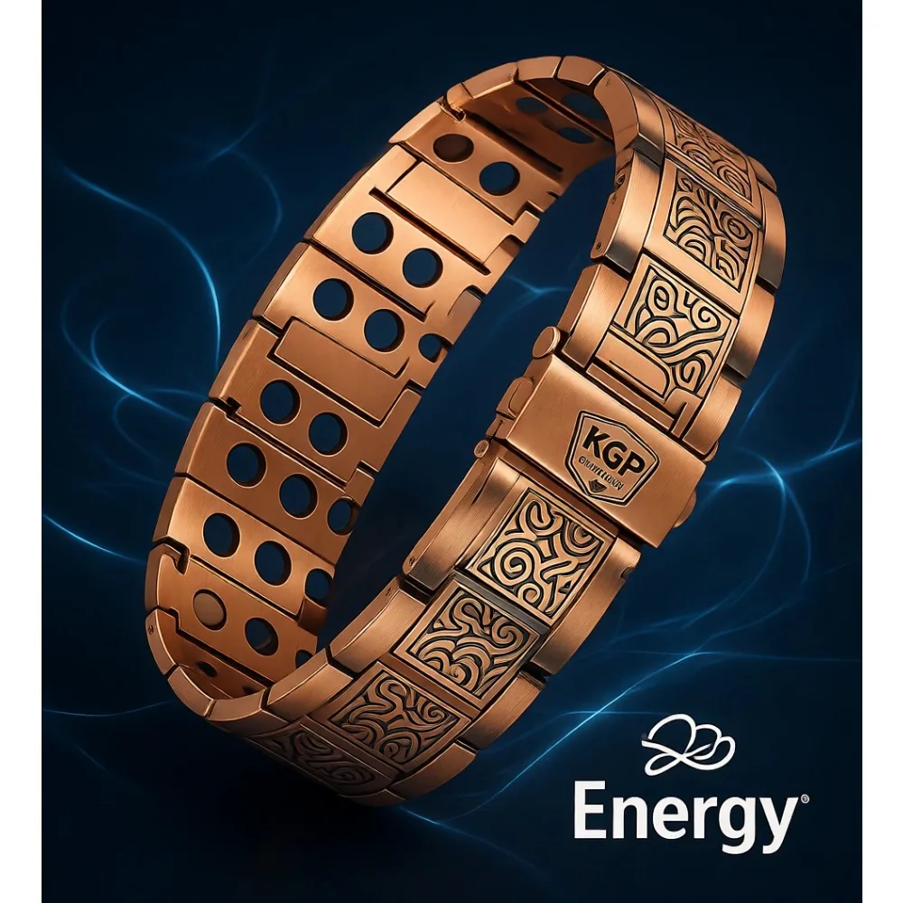 

Мужской винтажный магнитный медный браслет тройной силы, 3800 Гаусс, регулируемый, терапевтический, готовый подарок