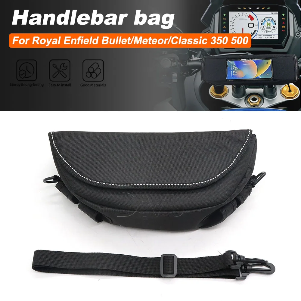 For Royal Enfield Bullet/Meteor/Classic 350 500 Interceptor 650 Continental GT 535 Himalayan 411 Motorcycle Handlebar Travel Bag