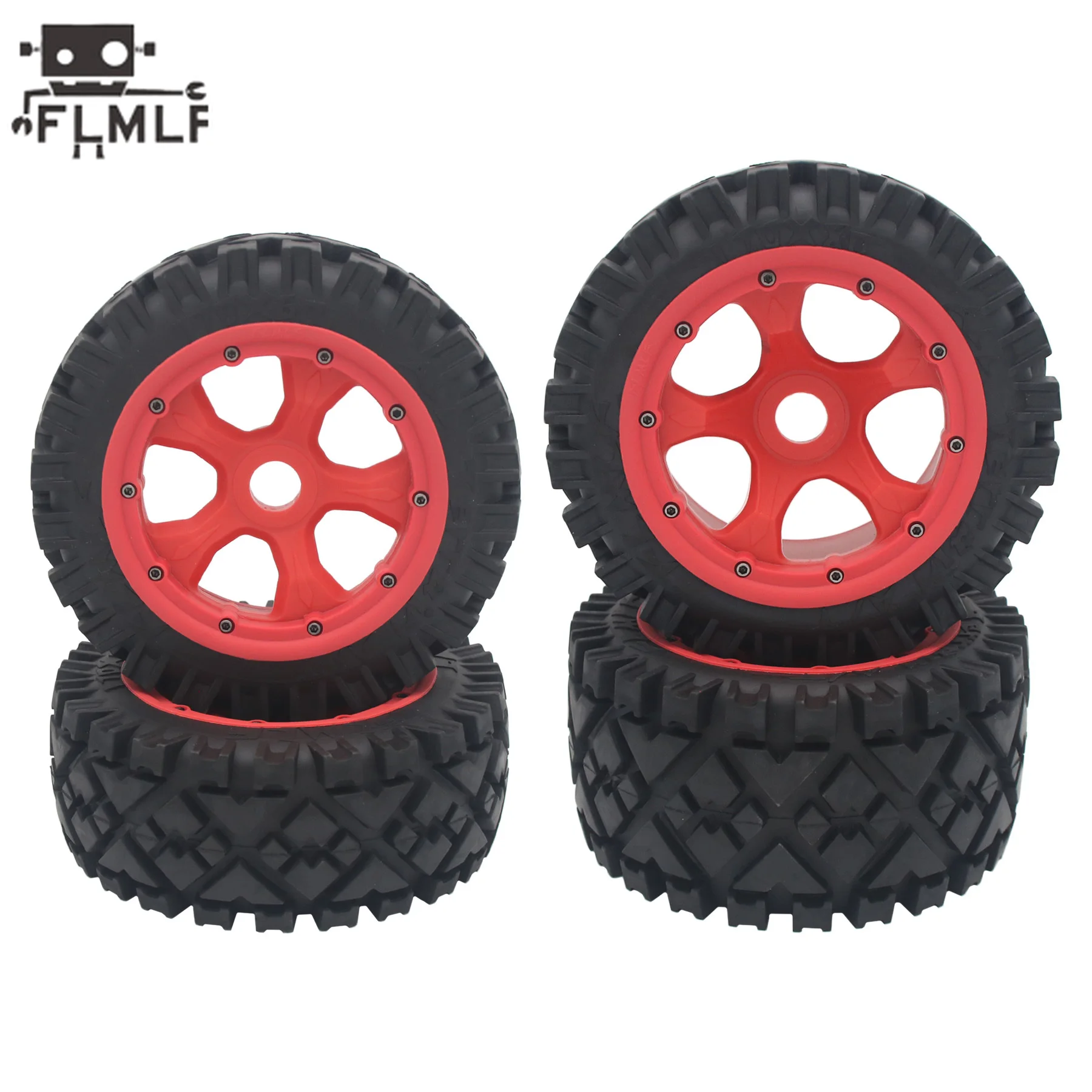 High Quality All Terrain Front or Rear Tires and Nylon Wheel Hub 2pc for 1/5 Hpi Rovan Kingmotor Baja 5b Ss Buggy Parts