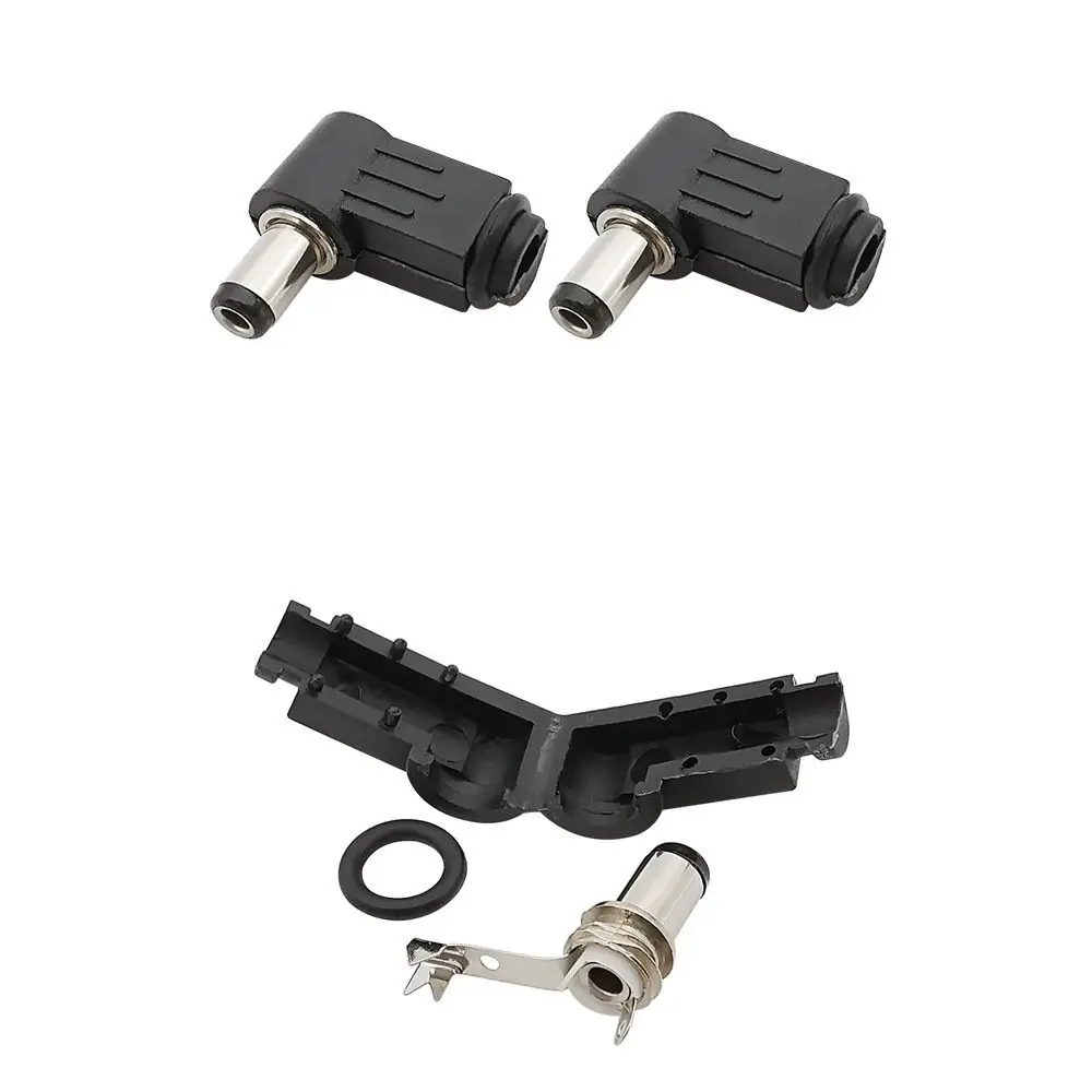 L Shaped DC Power Male Plug 90 Degree Welding Connector 90 Degree Elbow Welding Wire Type DC Plug Right Angle Socket Connectors