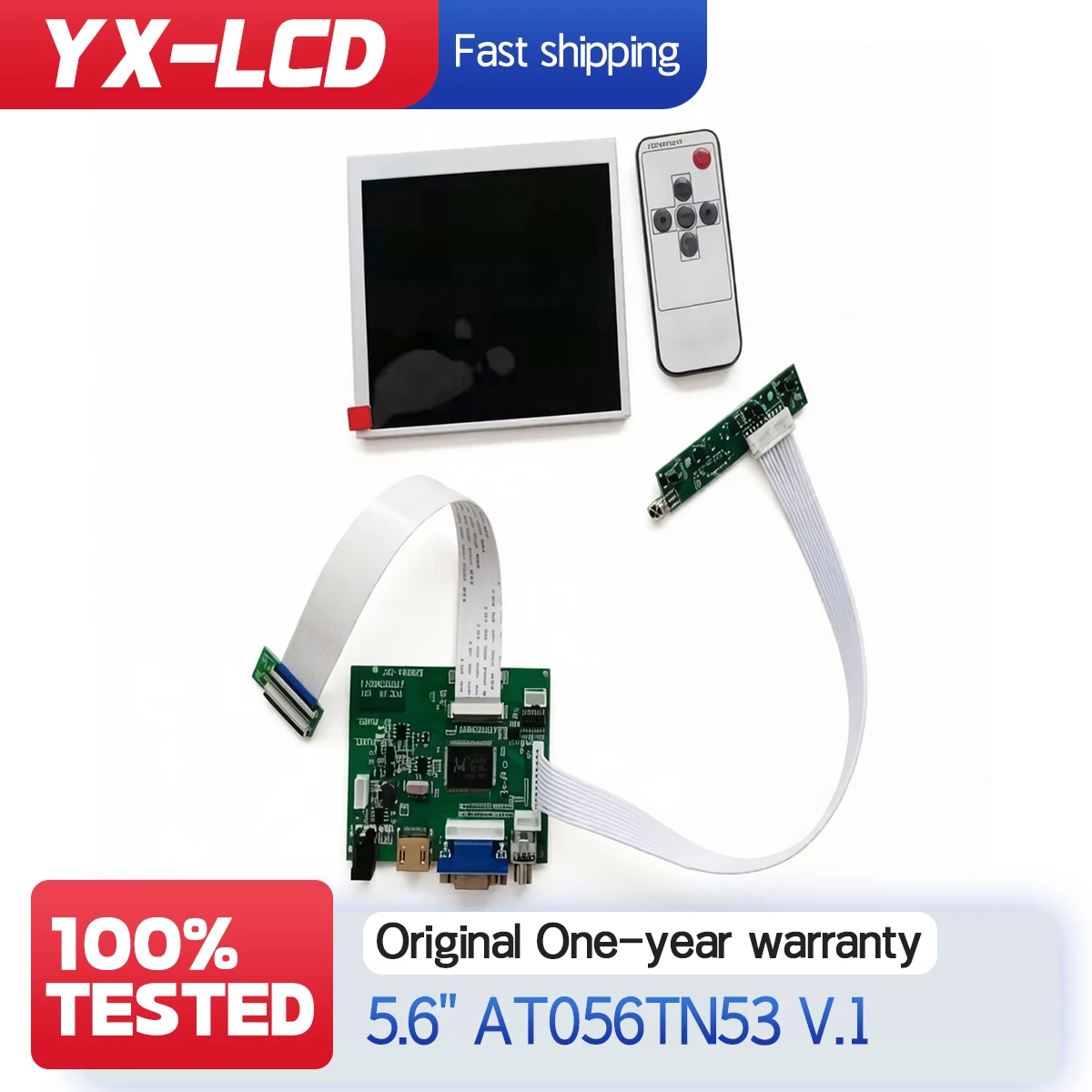 

100% протестированный дисплейный модуль AT056TN53 V1 с ЖК-панелью 5,6 дюйма, 640*480 RGB, 40-контактный TFT-дисплей