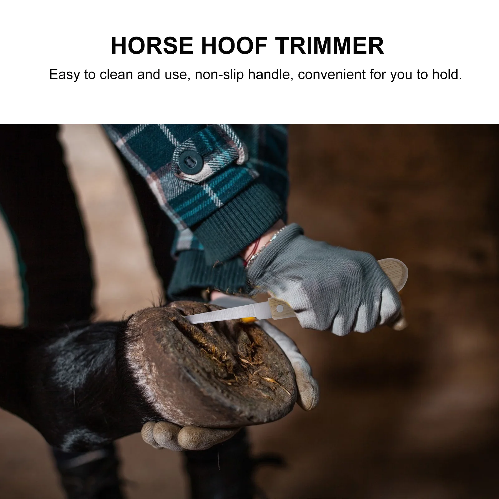 

Portable Horse Hoof Trimmer Stainless Steel Brown Lightweight Horseshoe Cutter for Cattle Sheep Goat Hoof Repair Tool Pet