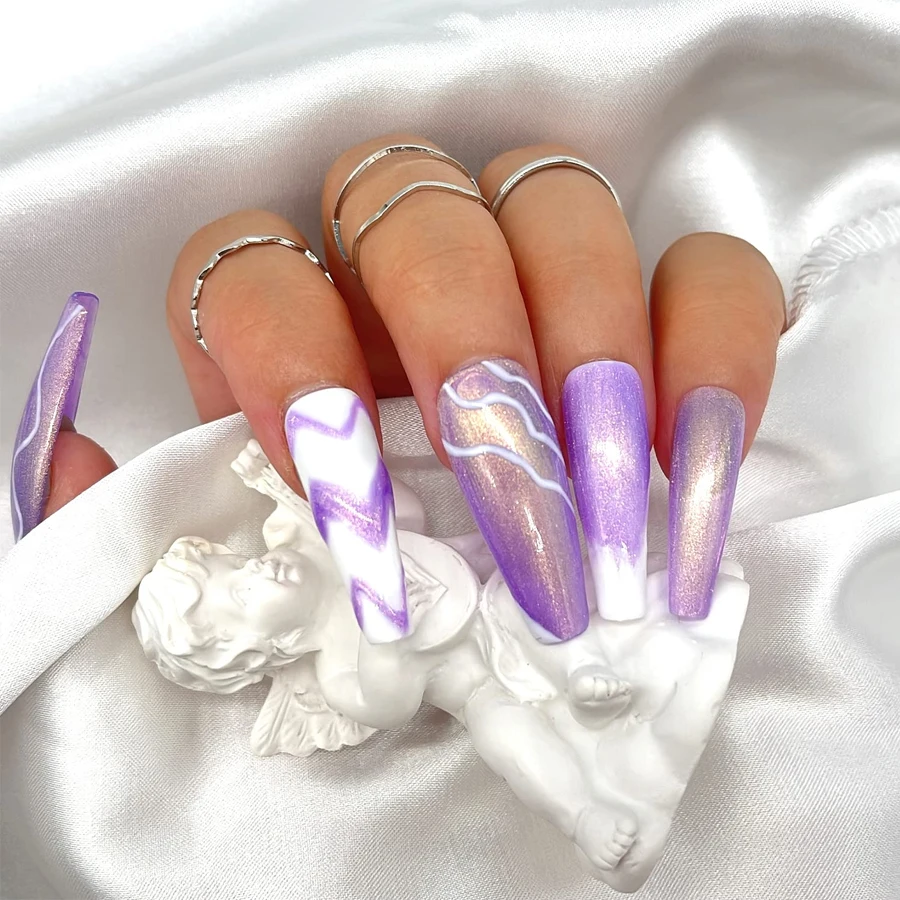 10ML Fioletowy Lakier Hybrydowy do Paznokci z Brokatem, Półtrwały, Usuwany Soak Off, Żele UV do Paznokci, Lakier do Zdobienia Paznokci, Zimowy Salon i Dom