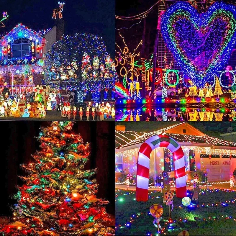 Solar String Lights Outdoor Waterproof Fairy Lights String 8 Mode for Home Gardens Wedding Party Outdoor Tree Decorations