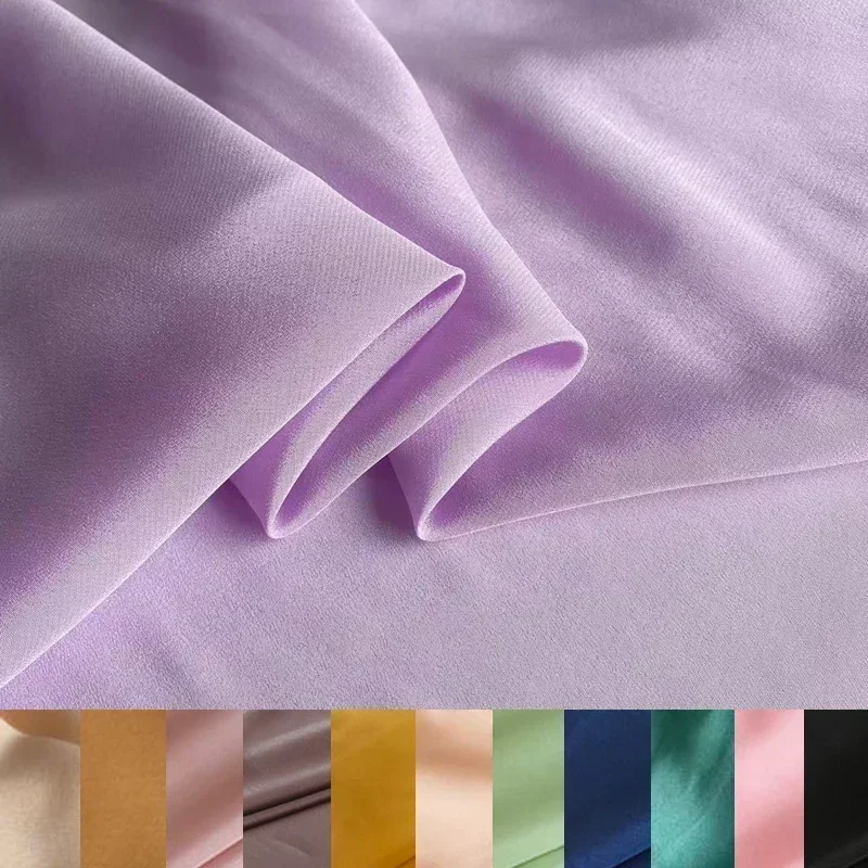 114CM Wide 12MM Solid Color Silk Crepe de Chine Fabric DIY Sewing Summer Dress Scarf 1 Meter Long X055