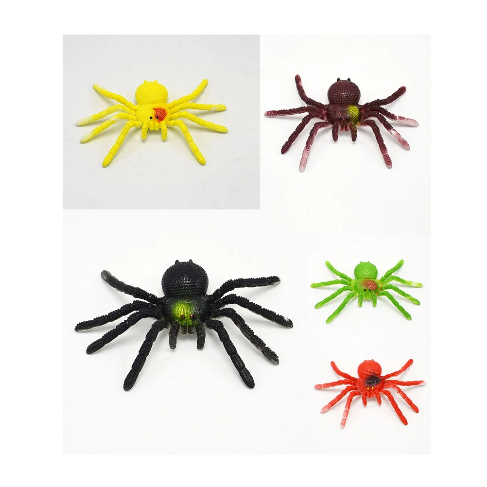 

5 Pcs Simulation Big Spider Halloween Party Fake Horror Prop Soft Rubber Tricky