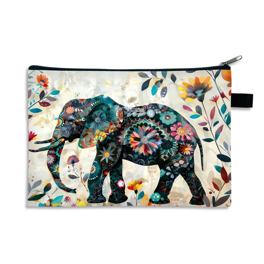Bohemian Elephant Printing Large-capacity Change Bag Portable Fashion Cosmetic Bag Factory Direct Sales Makeup Pouch