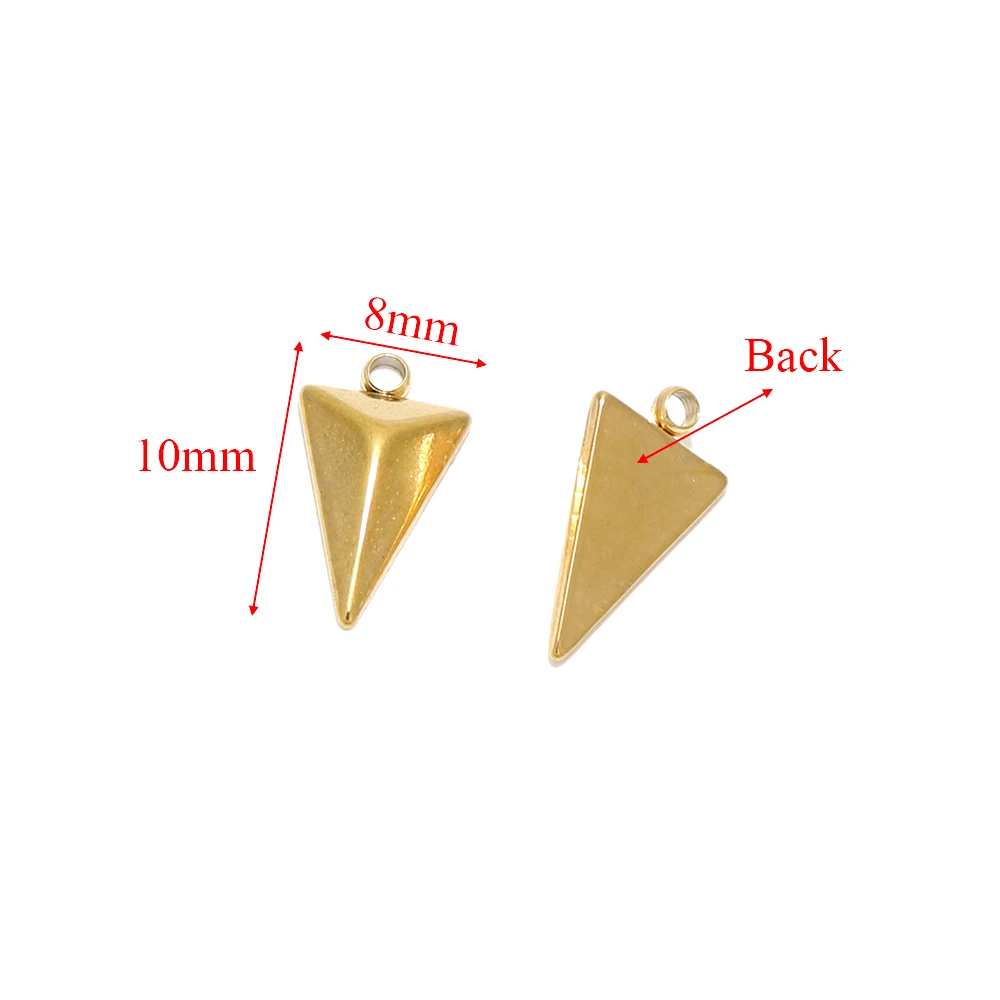 5 Stück Edelstahl-Pyramidenanhänger Dreieckige Anhänger Halsketten DIY Schmuckherstellung Zubehör Goldfarben – Detail 5