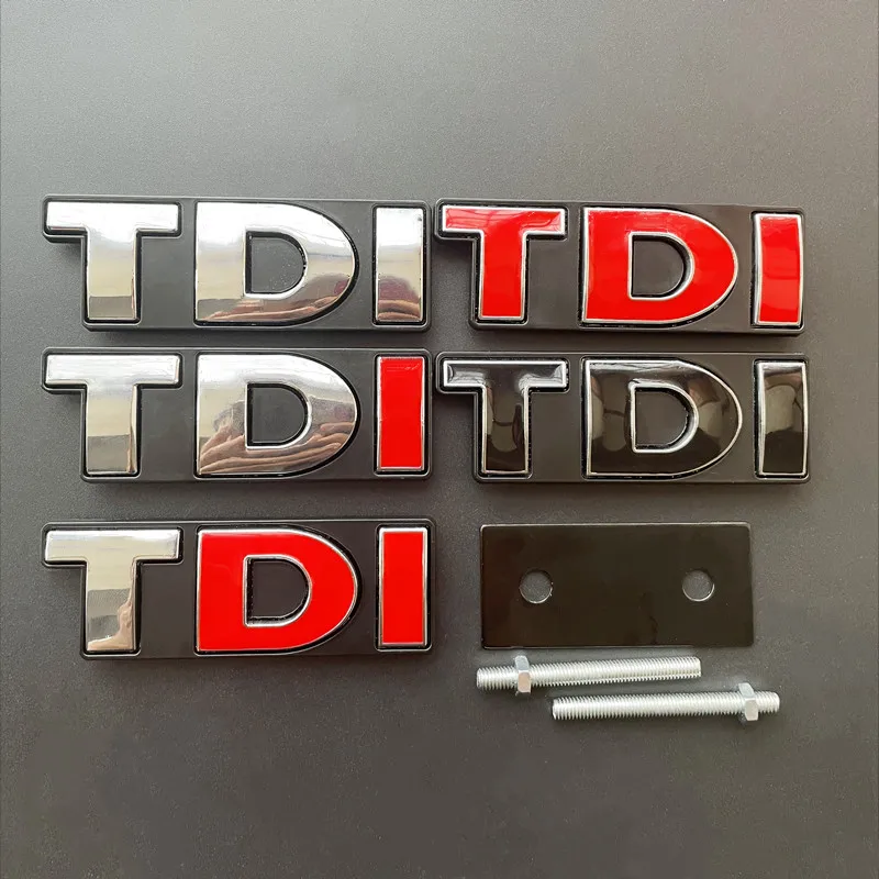 3D Metal Logo TDI Emblem Car Front Grill Badge Rear Trunk Sticker For VW Golf 4 6 7 MK6 Polo Jetta Passat Accessories
