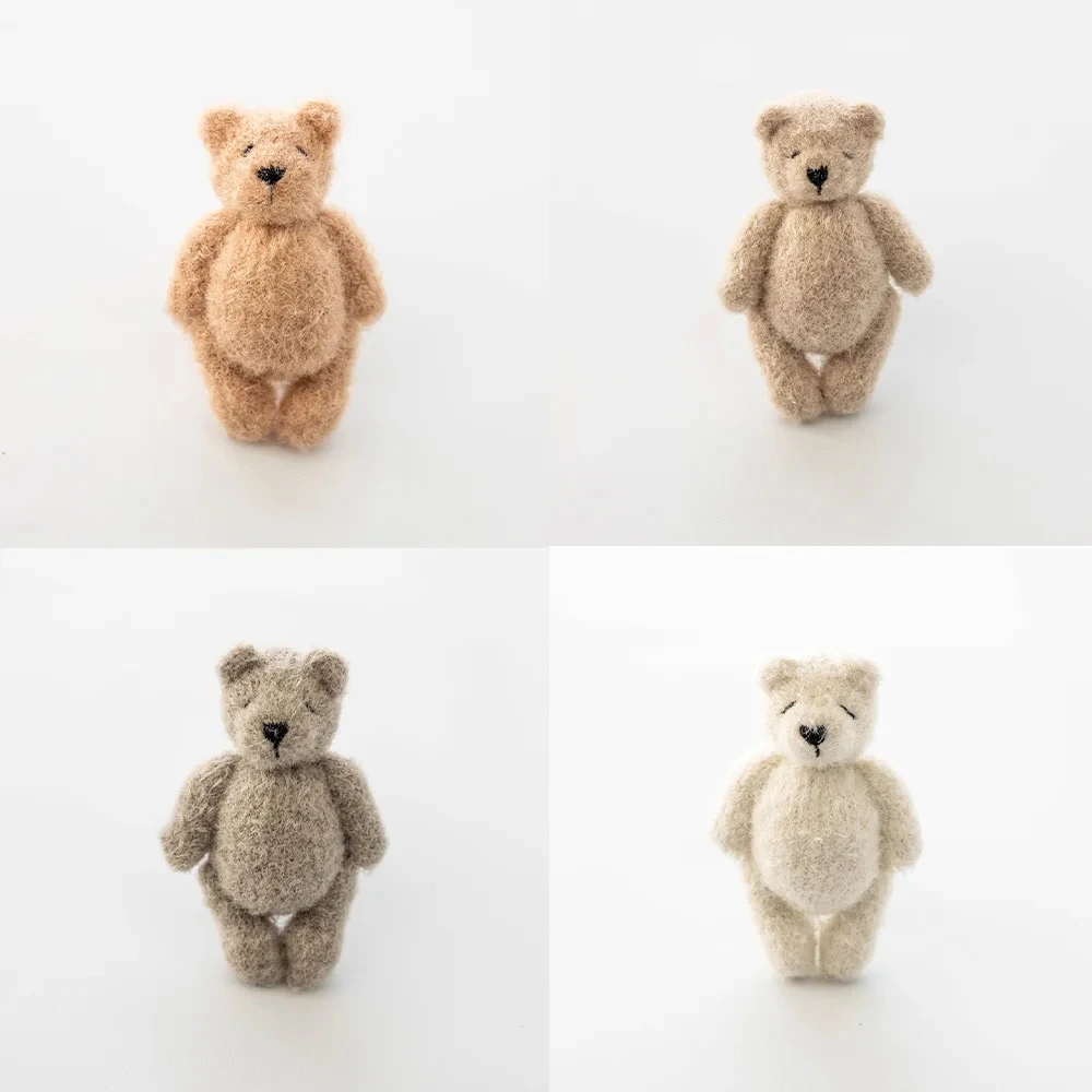 Babyfotografie Dierenpop Pasgeboren Foto Handgebreide Teddybeer Rekwisieten Studio Foto Schattige Dieren Zeepaardje Haar Speelgoedaccessoires