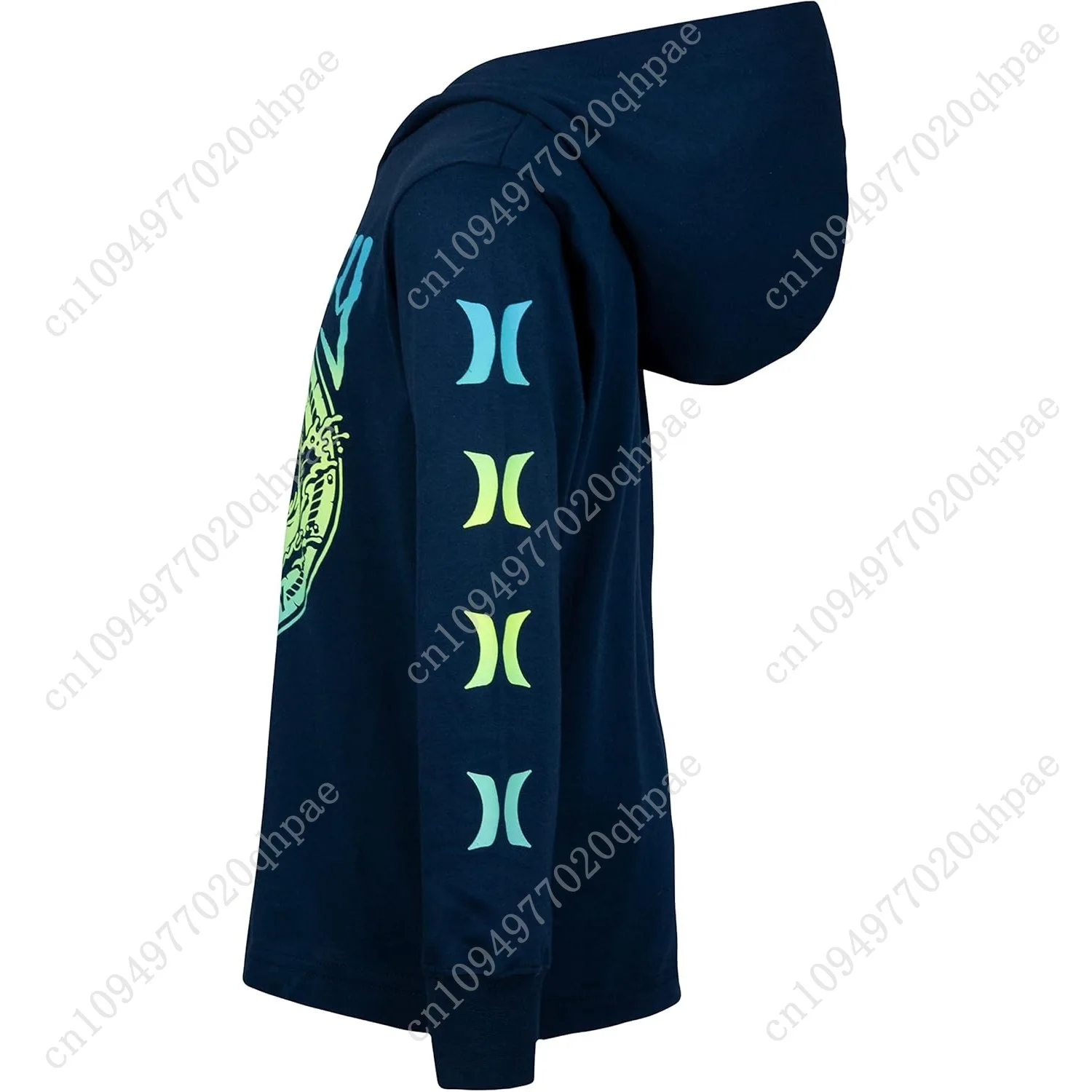 Hurley Jungen Langarm-T-Shirt mit Kapuze und Grafik