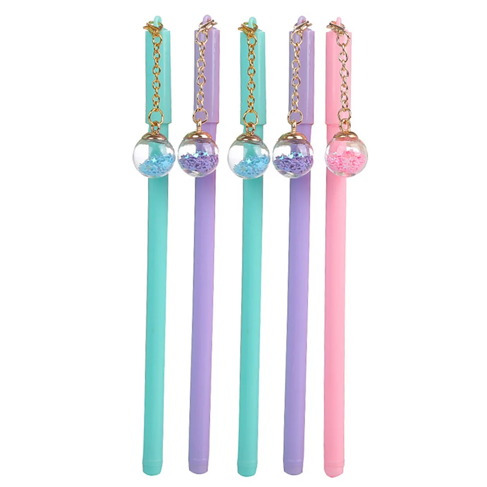 

5Pcs Gel Ink Pen Cartoon Hanging Ornament Adorable Writing Pens for Students Teachers Office Stationery Creative Ink Markers