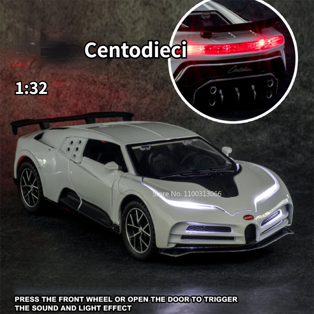 1/32 Centodieci 110th Anniversary Edition DieCast Racing Car Model Vehicle With Sound And Light Pull Back Children's Toy