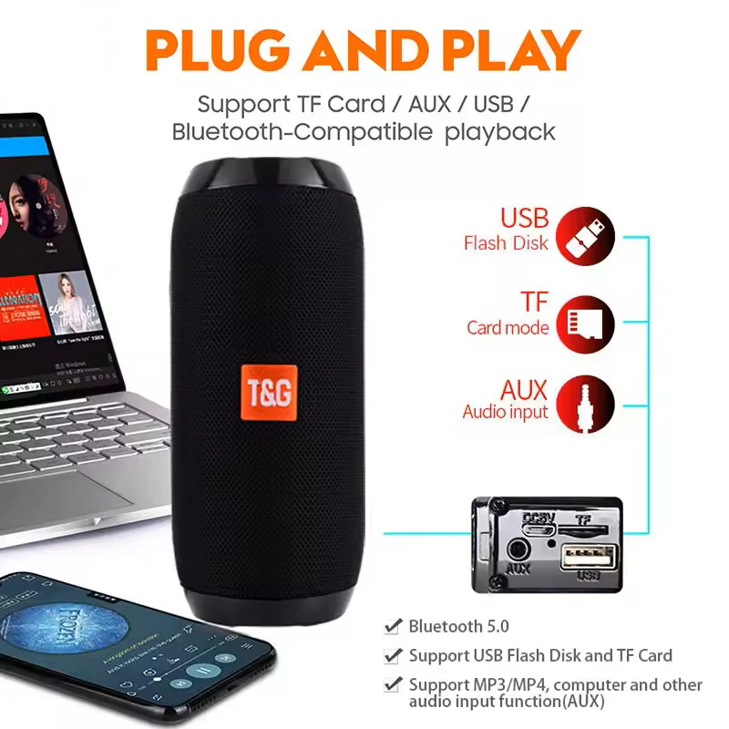 Portable Bluetooth Speaker Wireless Blutooth Music Sound Box For Radio FM Subwoofer Blootooth Caixa De Som Audio Hand Free Baffe