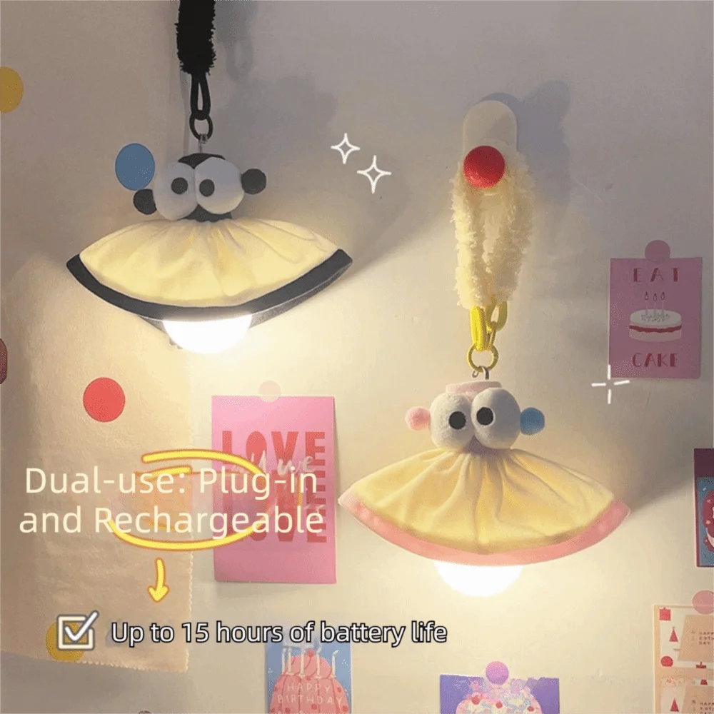 

Eye Protection Hanging LED Night Light Cartoon Big Eyes Design Remote Control Dopamine Bedside Lamp 3 Lighting Models Warm Light
