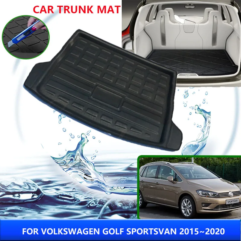 For Volkswagen VW Golf Sportsvan 2015 2016 2017 2018 2019 2020 Car Trunk Mat High Temperature Resistant Storage Mat Accessories