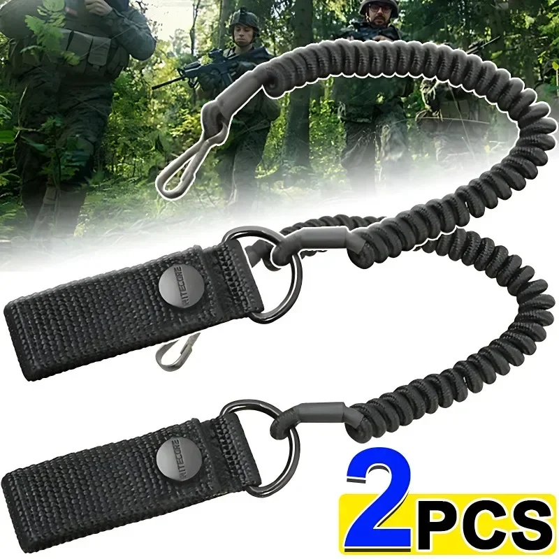 

Tactical Retractable Spring Elastic Rope Anti-lost Elastic Lanyard Strap Phone Keychain Portable Fishing Lanyards Outdoor Tool