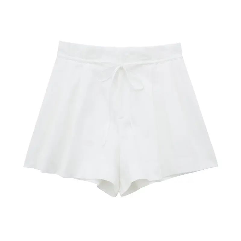 Summer Faion Damen-Hose mit hoher Taille, lässig, gemischter Stoff, vielseitige Hose mit weitem Bein, asymmetrisches Design, Ket-Detail