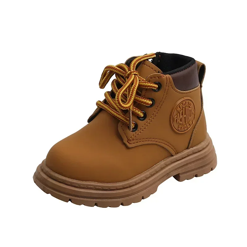 Girls PU Leather Boots Kids Ankle Boots For Boys Children Soft Sole Boots Non-slip Outdoor Shoes Fashion Toddler Kids Short Boot