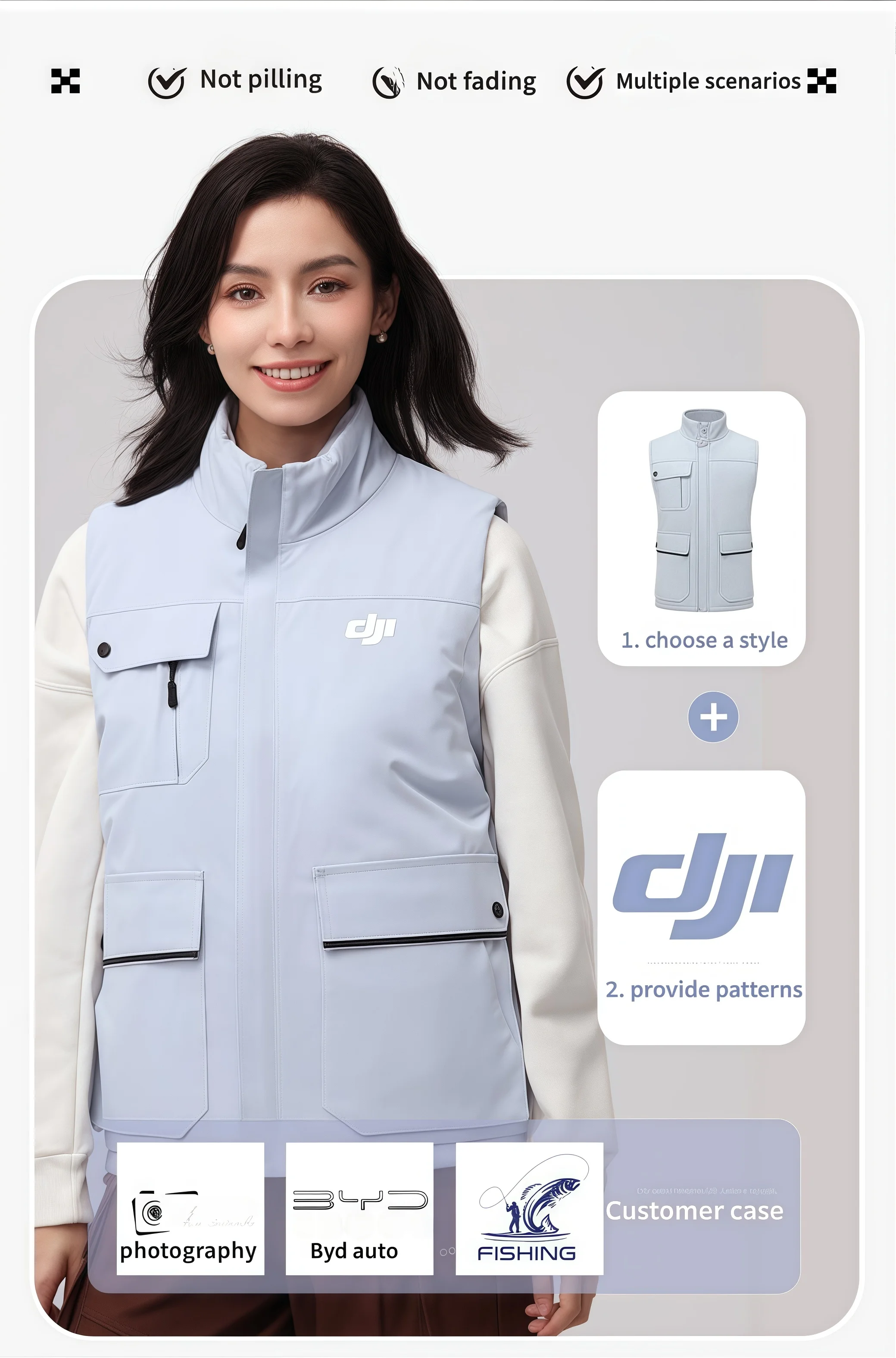 2026 Spring and autumn men's and women's casual outdoor workwear New multi-pocket cotton-padded vest customized with logos