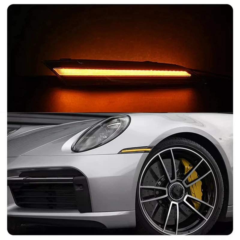 Car Clear Lens Sequential LED Side Marker Light For Porsche 911 992 2019+ Euro Style 992953041C 992953042C