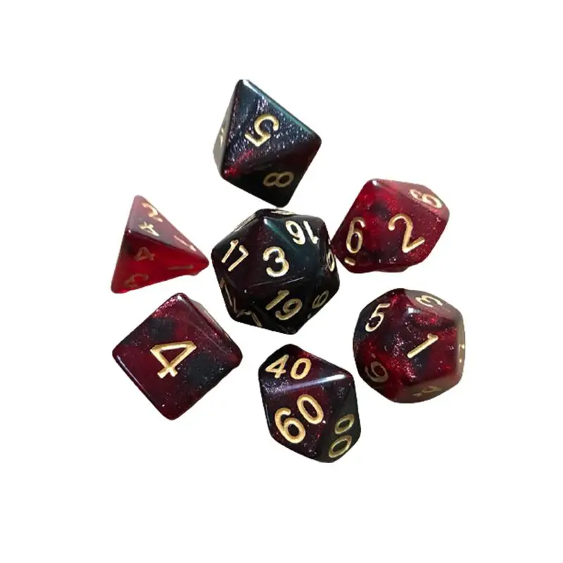 7pcs/set Table Game Polyhedral Dice Multicolor Polyhedral Game Dice For Dungeons And Dragons DND RPG MTG 4 6 8 10 12 20 D4-D20