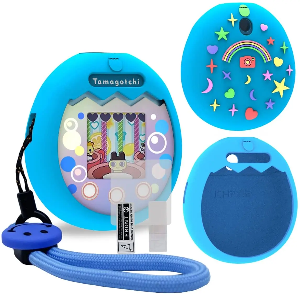 Силиконовый чехол, протектор экрана и шнурок для Tamagotchi Pix, подарок для детей на день рождения (только чехол)