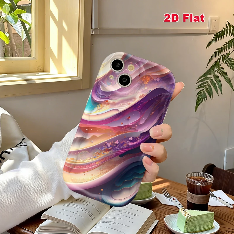 2D Flat Soft Silicone Phone Case For iPhone 17 Pro Max 16 18 Pro 13 11 15 14 Plus 12 17 16E 17Promax Shockproof Transparent Funda Cover